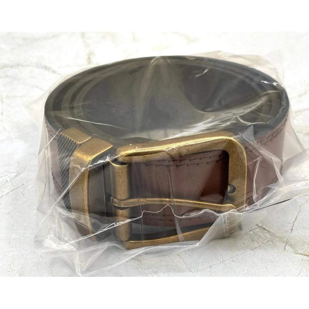 Daniel Cremieux Reversible Leather Belt Tan/Black Double Stitched Size 32/80 EUC